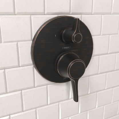 HANSGROHE 04449920 Ecostat Classic Pressure Balance Trim with Diverter, Round - Rubbed Bronze