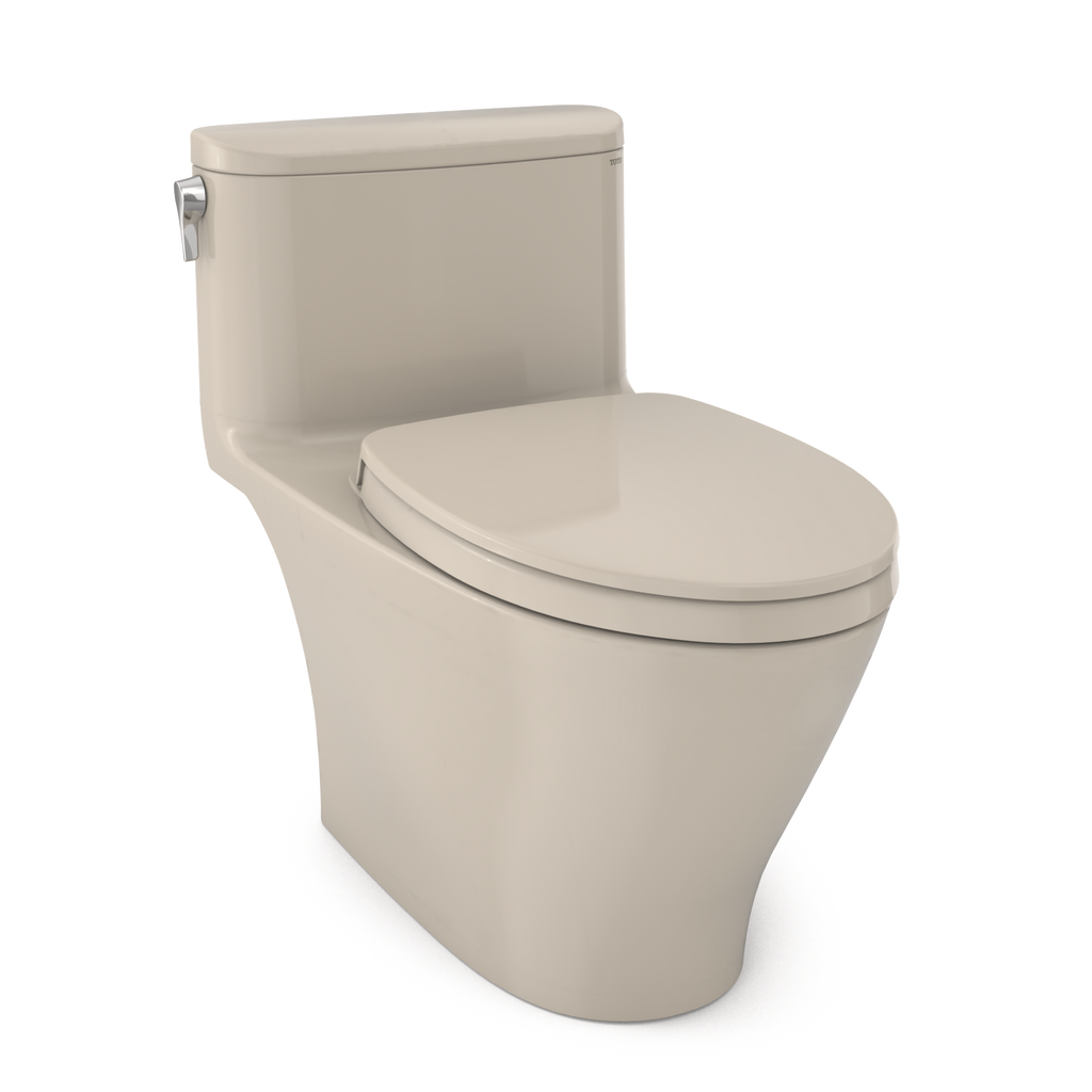 TOTO MS642124CUFG#03 Nexus 1G One-Piece Elongated 1.0 Gpf Universal Height Toilet With Cefiontect And Ss124 Softclose Seat - Bone