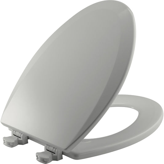 Bemis Elongated Enameled Wood Toilet Seat in Ice Grey with Easy•Clean Hinge