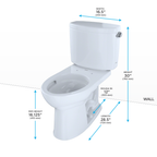TOTO CST454CEFRG#01 Drake Ii Two-Piece Elongated 1.28 Gpf Universal Height Toilet With Cefiontect And Right-Hand Trip Lever - Cotton White