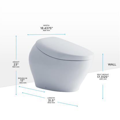 TOTO MS902CUMFG#01 Neorest Nx1 Dual Flush 1.0 Or 0.8 Gpf Toilet With Integrated Bidet Seat - Cotton White
