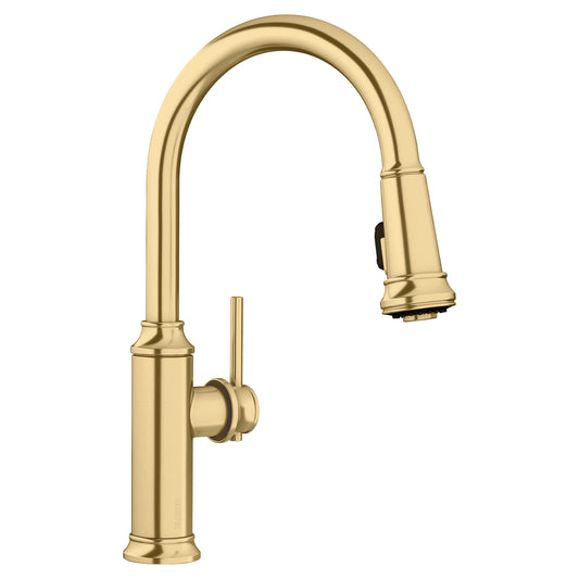 BLANCO 442980 Empressa Empressa High Arc Pull-Down Dual-Spray Kitchen Faucet - Satin Gold in Satin Gold