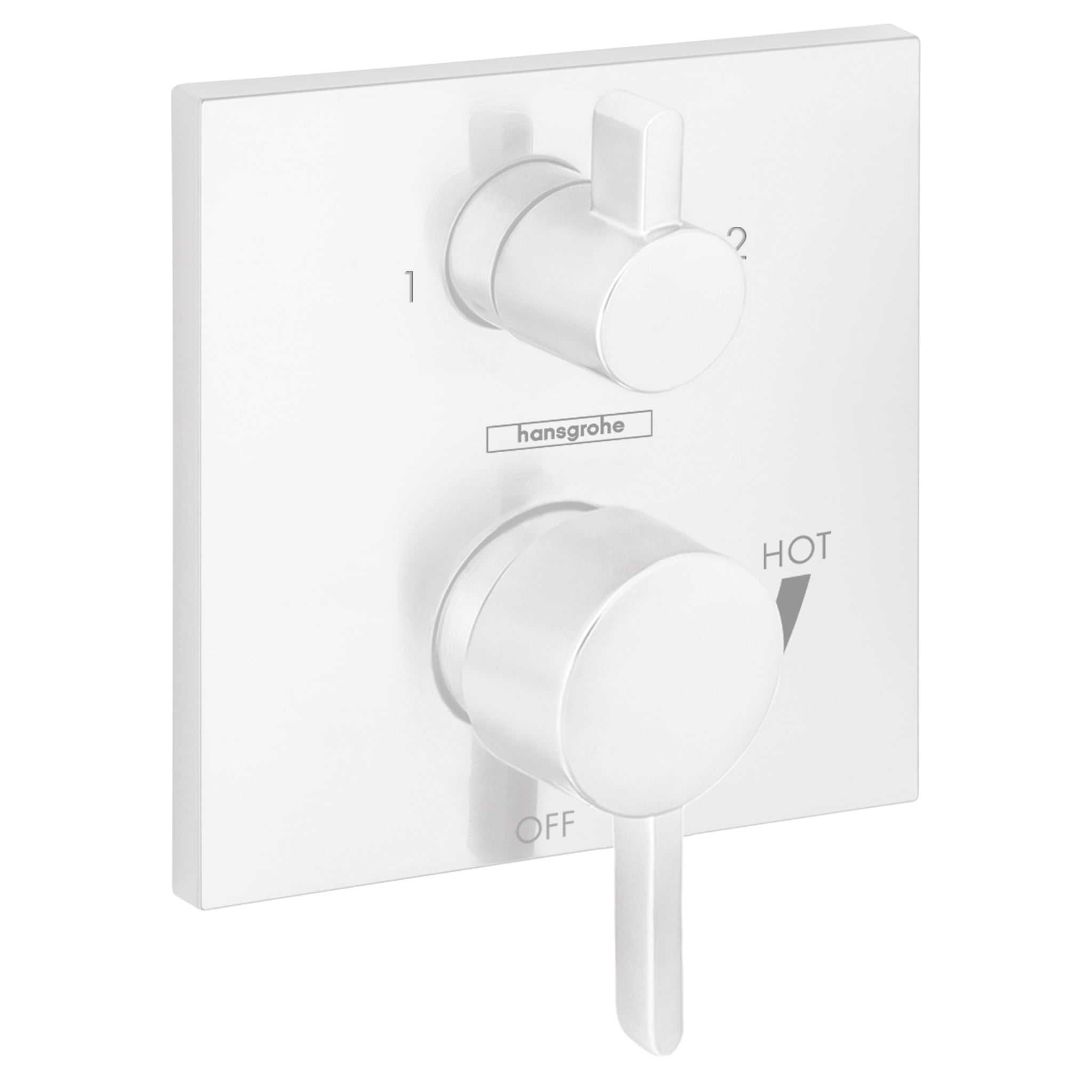 HANSGROHE 15862701 Ecostat Pressure Balance Trim Square with Diverter - Matte White