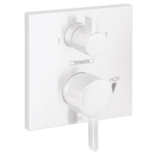 HANSGROHE 15862701 Ecostat Pressure Balance Trim Square with Diverter - Matte White