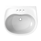 TOTO LPT241.4G#01 Supreme Oval Basin Pedestal Bathroom Sink With Cefiontect For 4 Inch Center Faucets - Cotton White