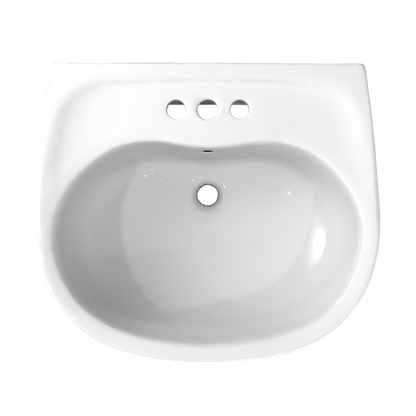 TOTO LPT241.4G#01 Supreme Oval Basin Pedestal Bathroom Sink With Cefiontect For 4 Inch Center Faucets - Cotton White