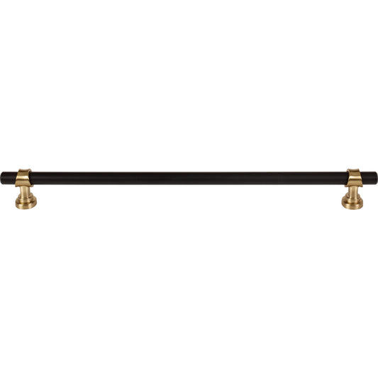 TOP KNOBS M2764 Bit 12" Center to Center Bar Pull - Flat Black and Honey Bronze