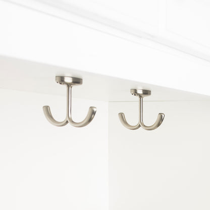ELEMENTS YD20-156SN Elements Ceiling Double Hook - Satin Nickel