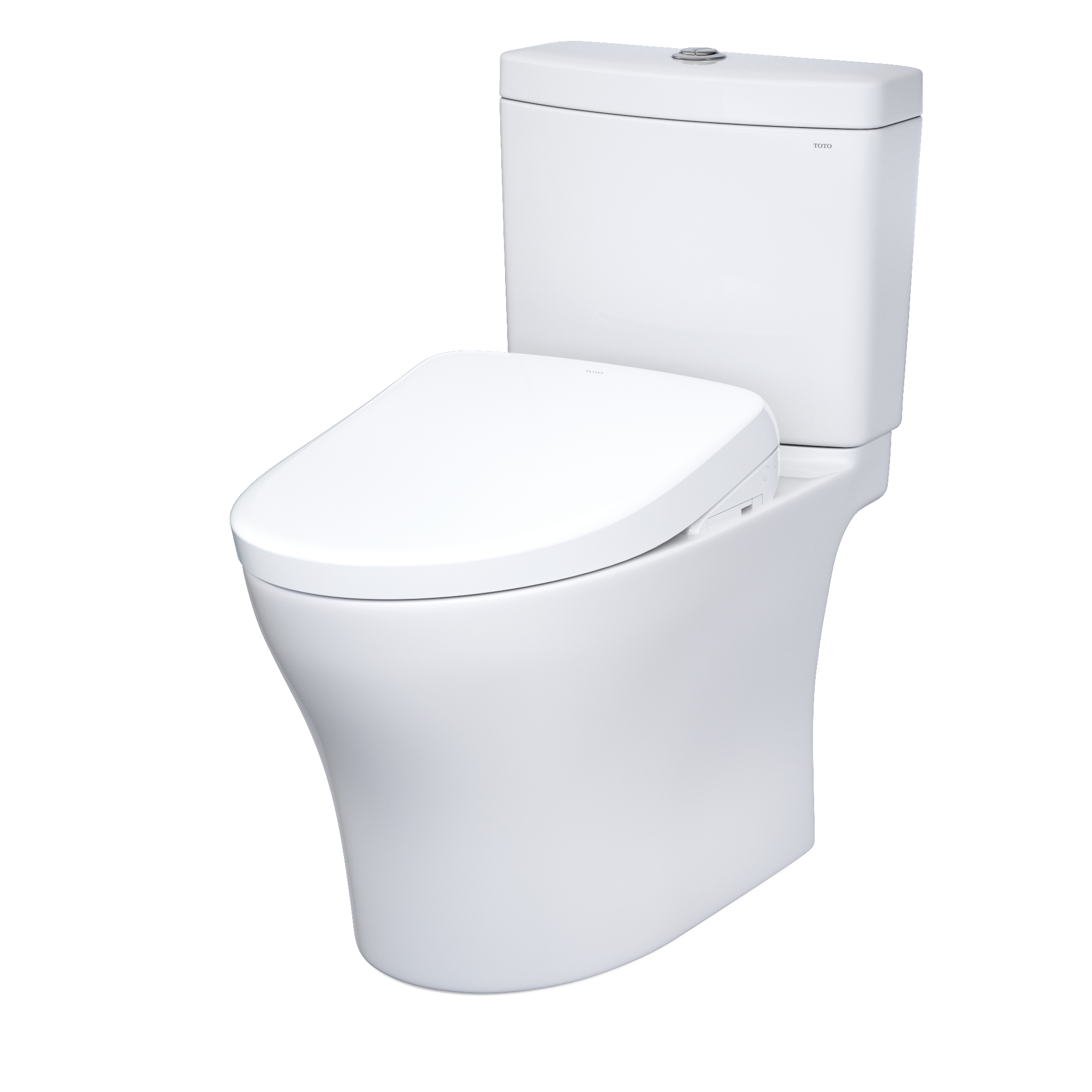 TOTO MW4464736CEMFGNA#01 Washlet+ Aquia Iv Two-Piece Elongated Dual Flush 1.28 And 0.9 Gpf Toilet With Auto Flush S7A Contemporary Bidet Seat - Cotton White