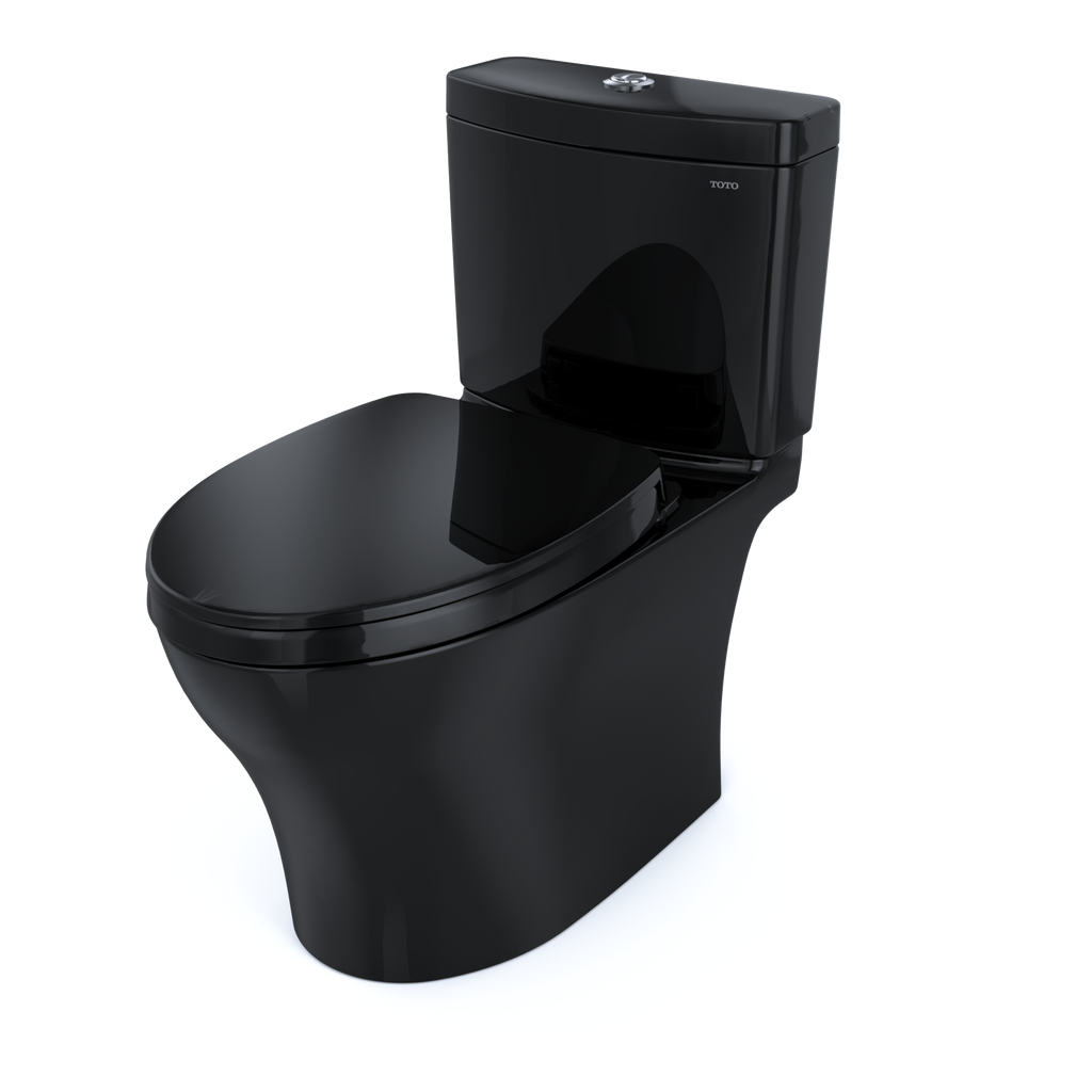 TOTO MS446124CEMFN#51 Aquia Iv Two-Piece Elongated Dual Flush 1.28 And 0.9 Gpf Universal Height Toilet - Ebony