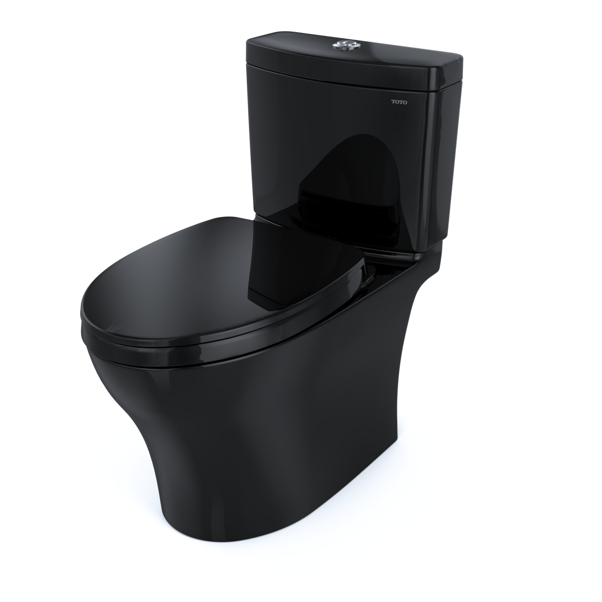 TOTO MS446124CEMFN#51 Aquia Iv Two-Piece Elongated Dual Flush 1.28 And 0.9 Gpf Universal Height Toilet - Ebony