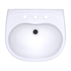 TOTO LHT241.8G#01 Supreme Oval Wall-Mount Bathroom Sink With Cefiontect And Shroud For 8 Inch Center Faucets - Cotton White