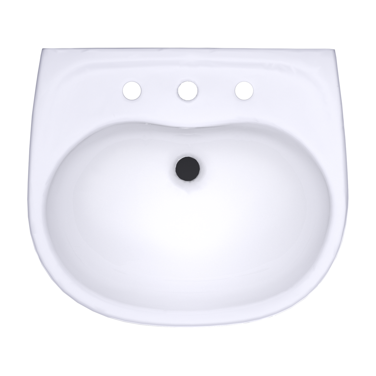 TOTO LHT241.8G#01 Supreme Oval Wall-Mount Bathroom Sink With Cefiontect And Shroud For 8 Inch Center Faucets - Cotton White