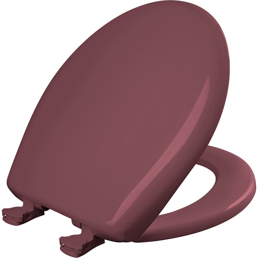 Bemis Round Plastic Toilet Seat in Raspberry with STA-TITE Seat Fastening System, Easy•Clean and  Whisper•Close Hinge