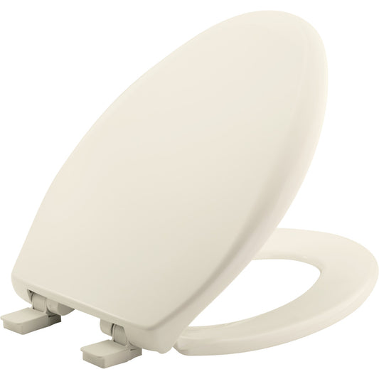 Bemis Affinity Elongated Plastic Toilet Seat in Biscuit with STA-TITE Seat Fastening System, Easy•Clean, Whisper•Close, Precision Seat Fit Adjustable Hinge and Super Grip Bumpers