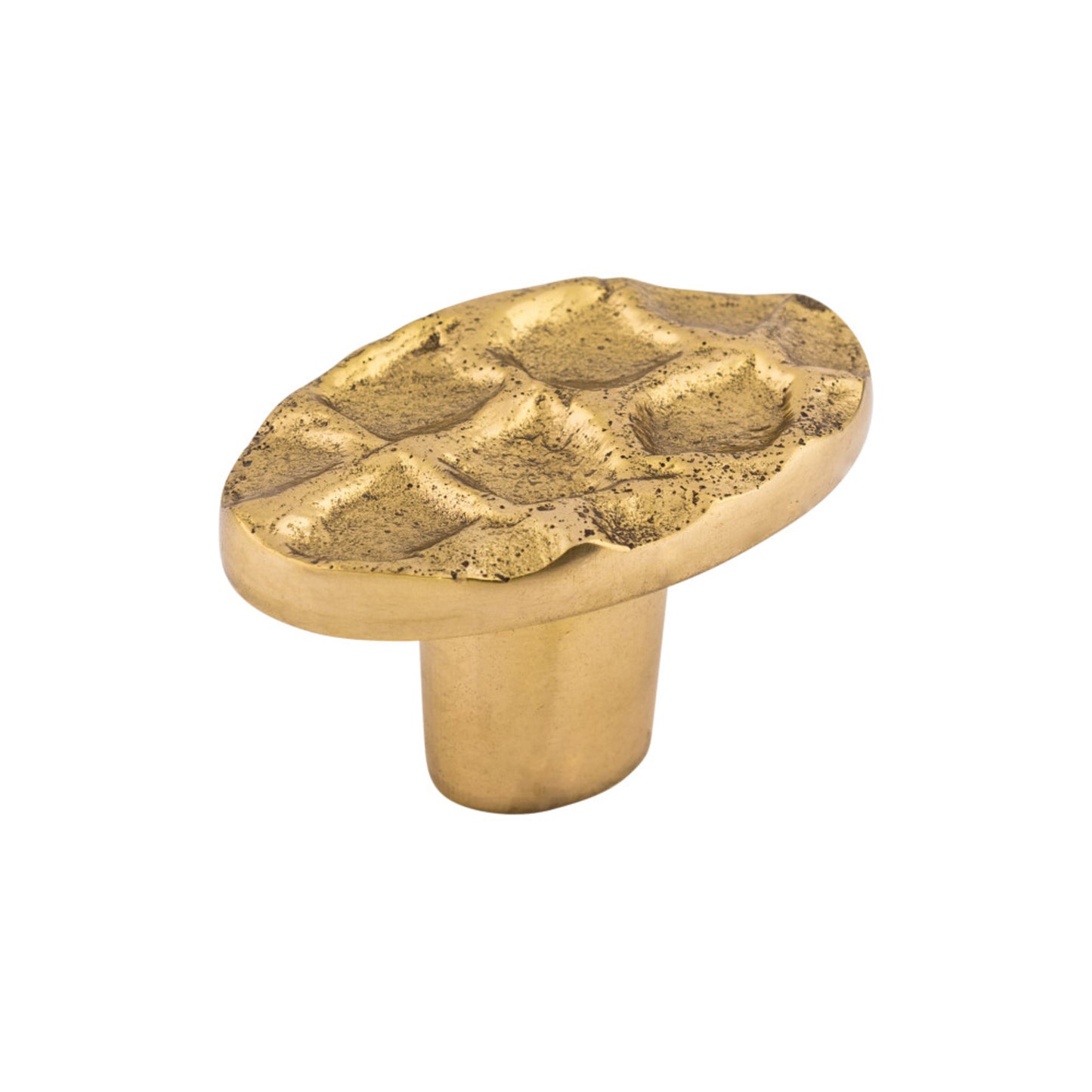 TOP KNOBS TK298BR Cobblestone 2" Length Oval Knob - Polished Brass