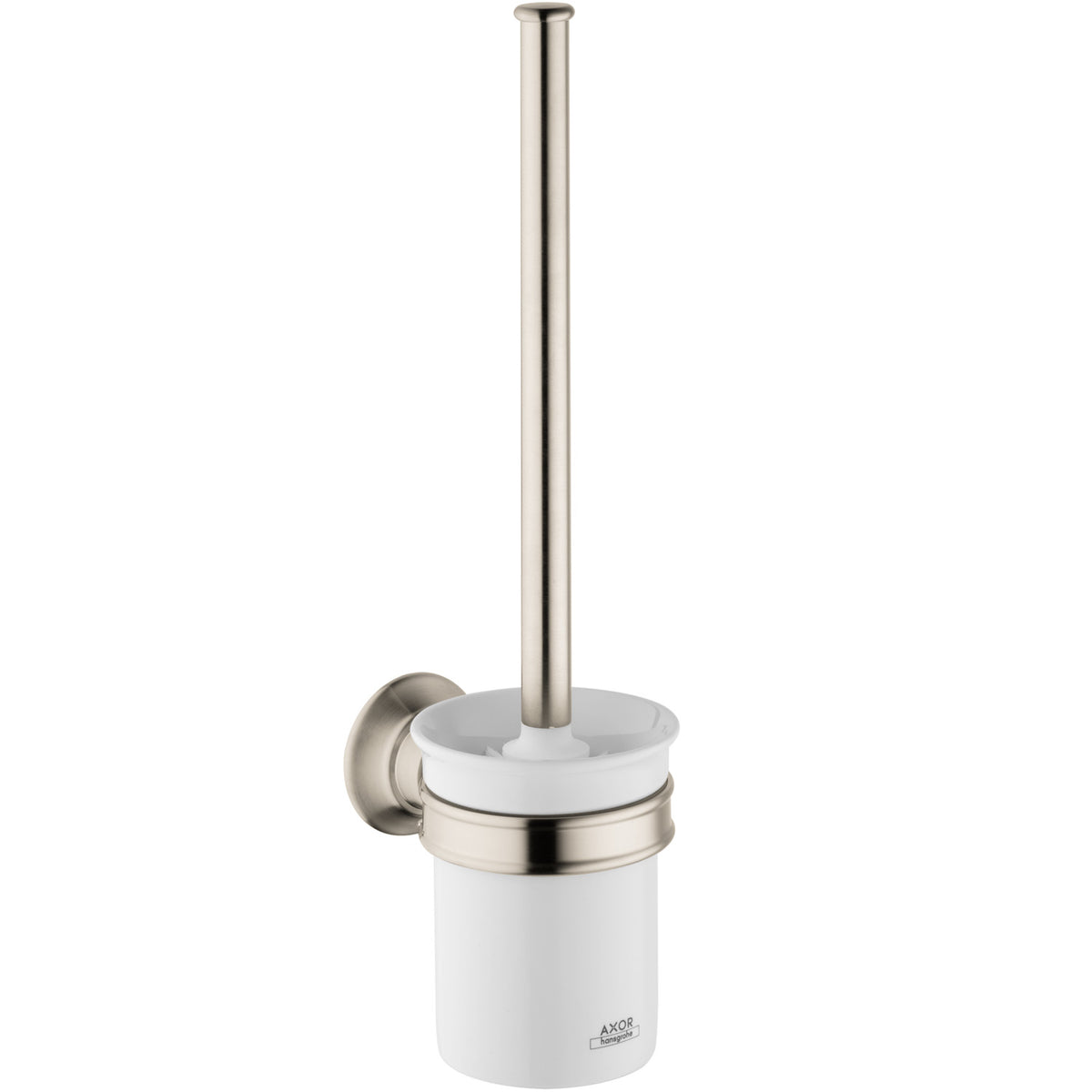 AXOR 42035820 Montreux Toilet Brush with Holder, Wall-Mounted - Brushed Nickel