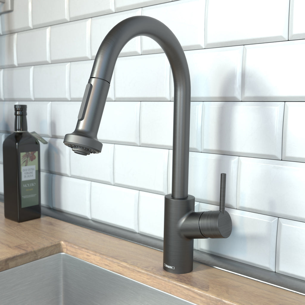HANSGROHE 04286340 Talis S² Prep Kitchen Faucet, 2-Spray Pull-Down, 1.75 GPM - Brushed Black Chrome