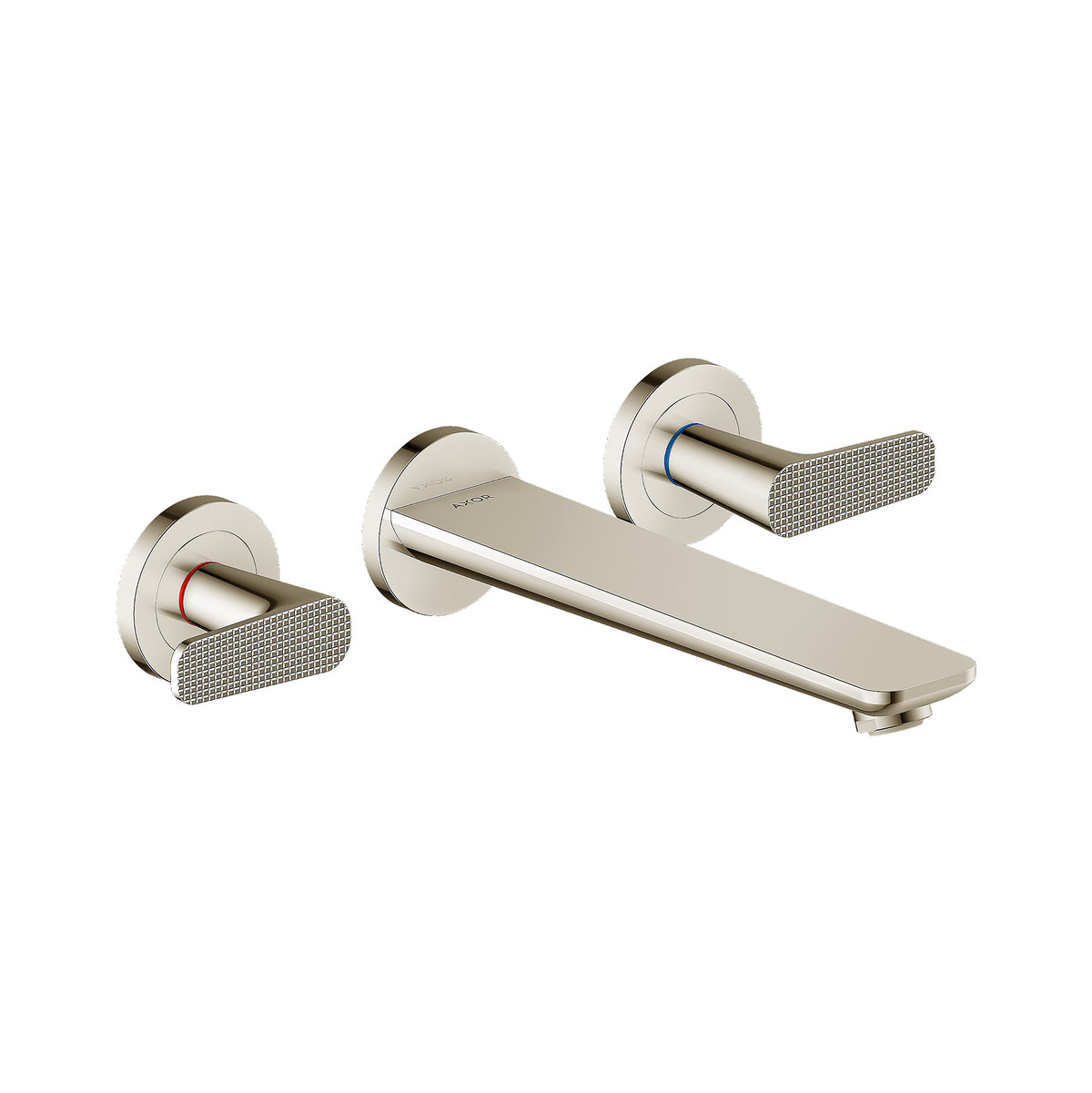 AXOR 49483831 Citterio C 3-Hole Wall-Mounted Tub Filler- Cubic Cut - Polished Nickel