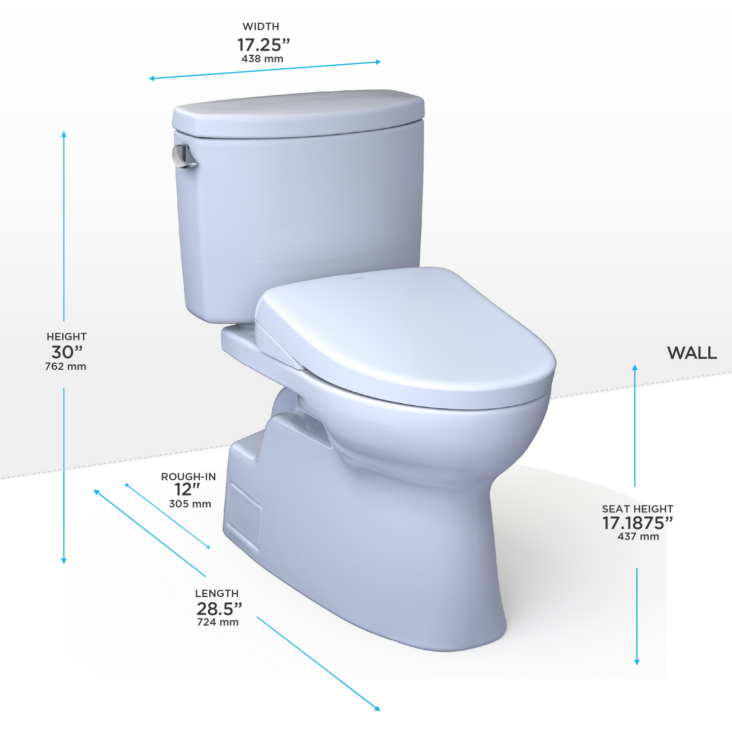 TOTO MW4744736CEFGA#01 WASHLET+ Vespin II Two-Piece Elongated 1.28 GPF Toilet with Auto Flush WASHLET+ S7A Contemporary Bidet Seat , Cotton White