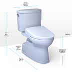 TOTO MW4744736CEFGA#01 Washlet+ Vespin Ii Two-Piece Elongated 1.28 Gpf Toilet With Auto Flush Washlet+ S7A Contemporary Bidet Seat - Cotton White
