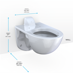 TOTO CT728CUVG#01 Tornado Flush Commercial Flushometer Wall-Mounted Toilet With Cefiontect - Cotton White