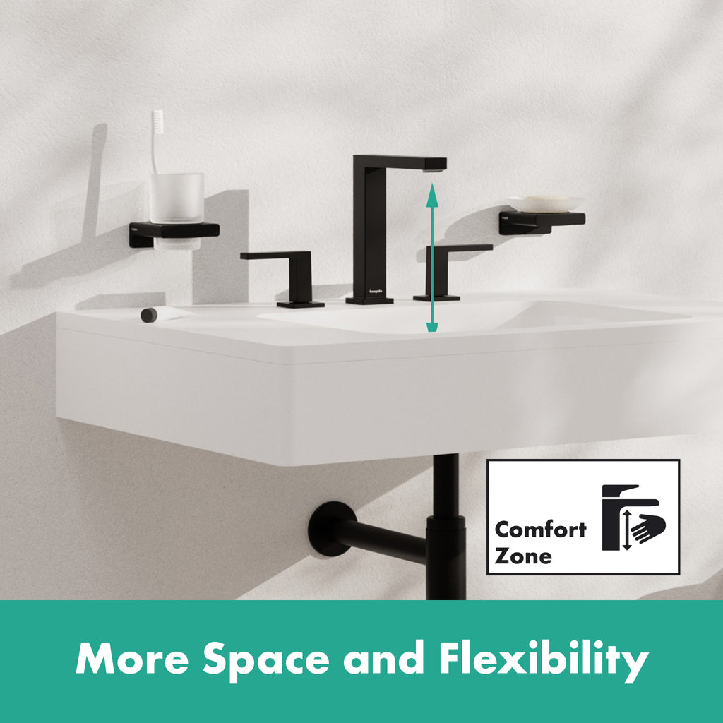 HANSGROHE 73031671 Tecturis E Widespread Faucet 150, 1.2 GPM - Matte Black