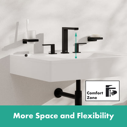 HANSGROHE 73031671 Tecturis E Widespread Faucet 150, 1.2 GPM - Matte Black