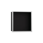 HANSGROHE 56098800 XtraStoris Individual Wall Niche Matte Black with Design Frame 12"x 12"x 4" - Brushed Stainless Steel