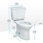 TOTO CST776CEFRG#01 Drake Two-Piece Elongated 1.28 Gpf Universal Height Tornado Flush Toilet With Cefiontect And Right-Hand Trip Lever - Cotton White