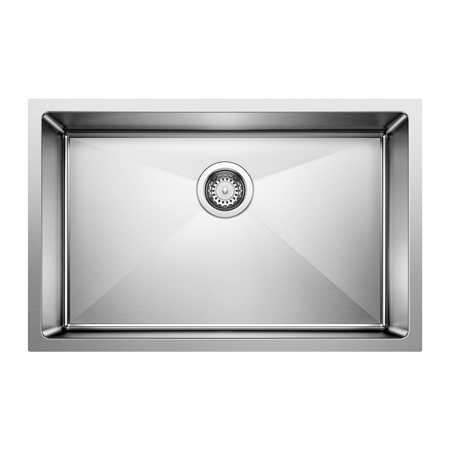 BLANCO 443147 Quatrus Quatrus R15 28" Single Bowl Undermount Stainless Steel Kitchen Sink in Satin Polish