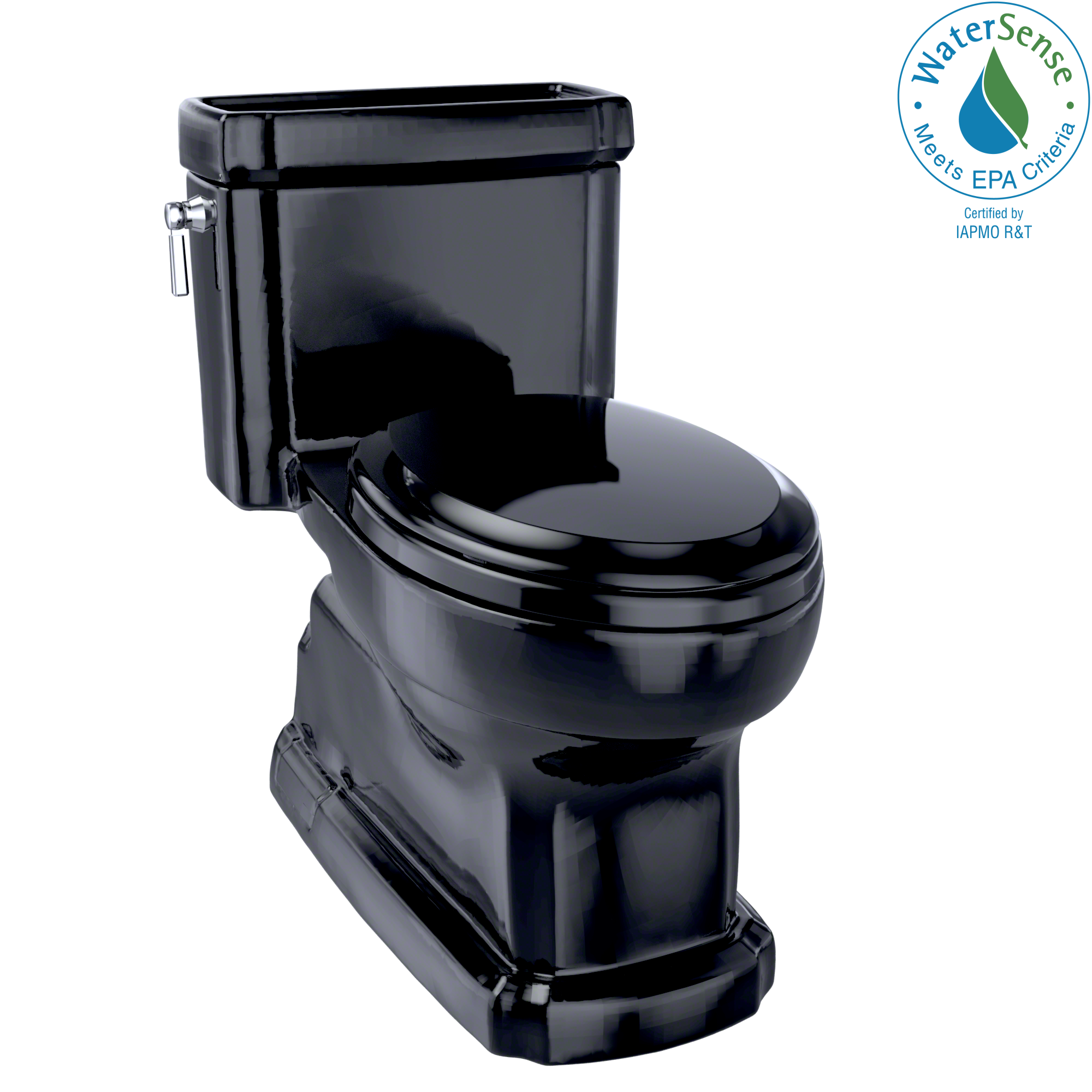 TOTO MS974224CEF#51 Eco Guinevere Elongated 1.28 Gpf Universal Height Skirted Toilet With Softclose Seat - Ebony
