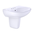 TOTO LHT241.4G#01 Supreme Oval Wall-Mount Bathroom Sink With Cefiontect And Shroud For 4 Inch Center Faucets - Cotton White