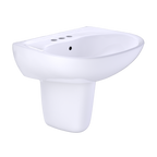 TOTO LHT241.4G#01 Supreme Oval Wall-Mount Bathroom Sink With Cefiontect And Shroud For 4 Inch Center Faucets - Cotton White