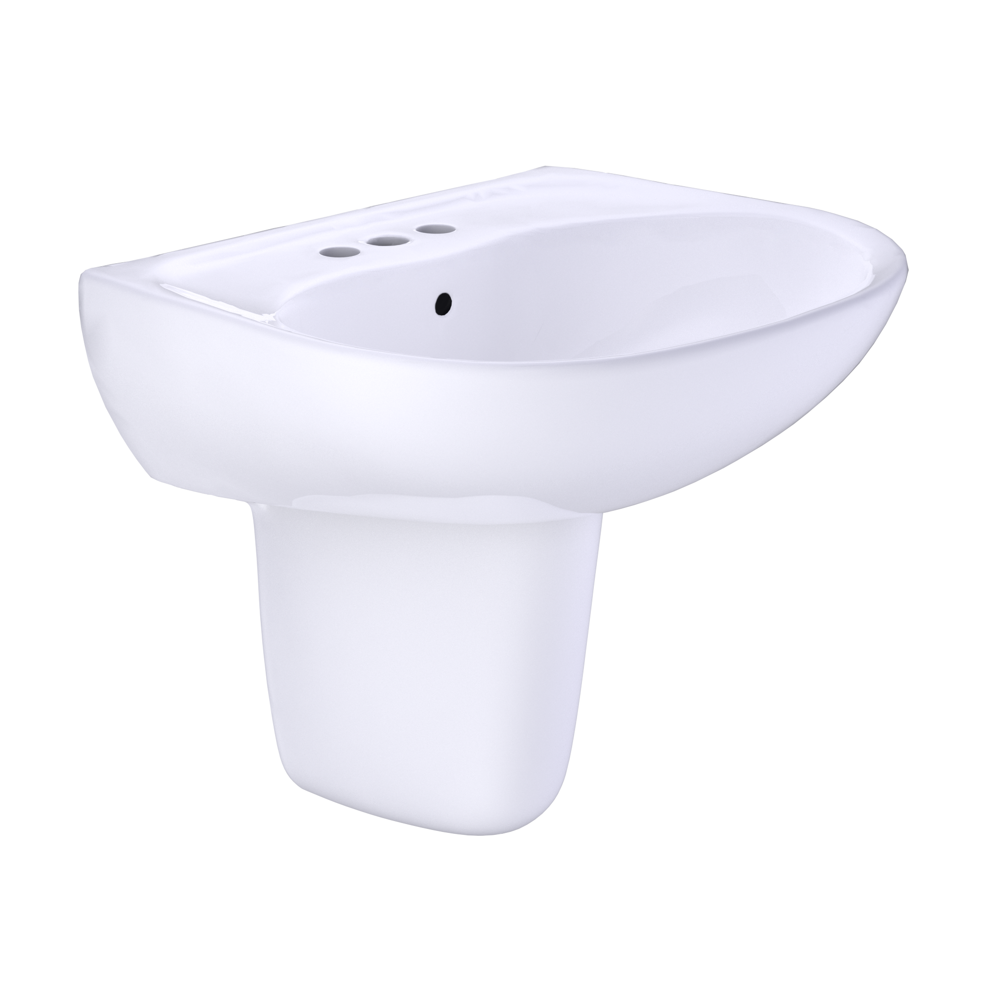 TOTO LHT241.4G#01 Supreme Oval Wall-Mount Bathroom Sink With Cefiontect And Shroud For 4 Inch Center Faucets - Cotton White