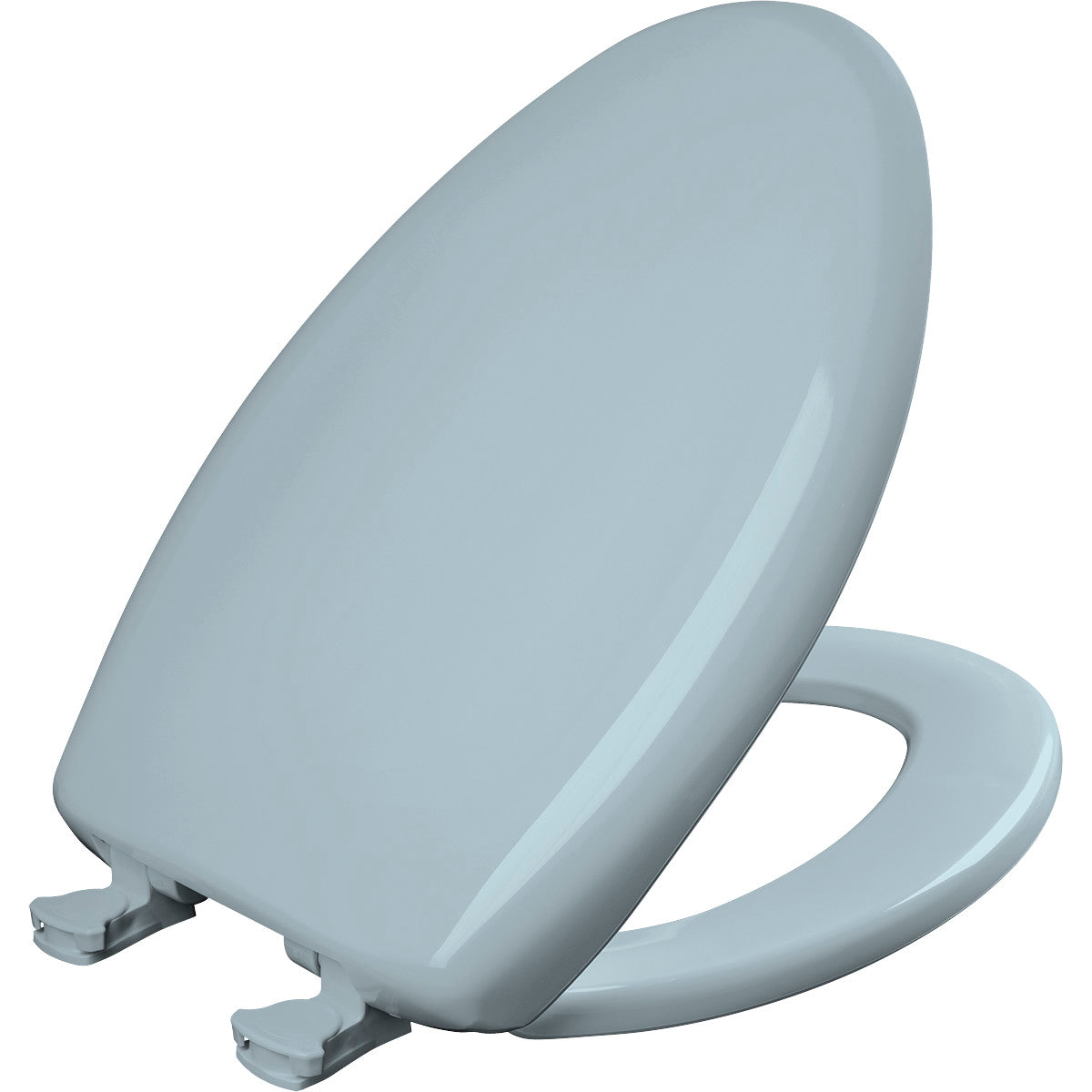 Bemis Elongated Plastic Toilet Seat in Heron Blue with STA-TITE Seat Fastening System, Easy•Clean and  Whisper•Close Hinge