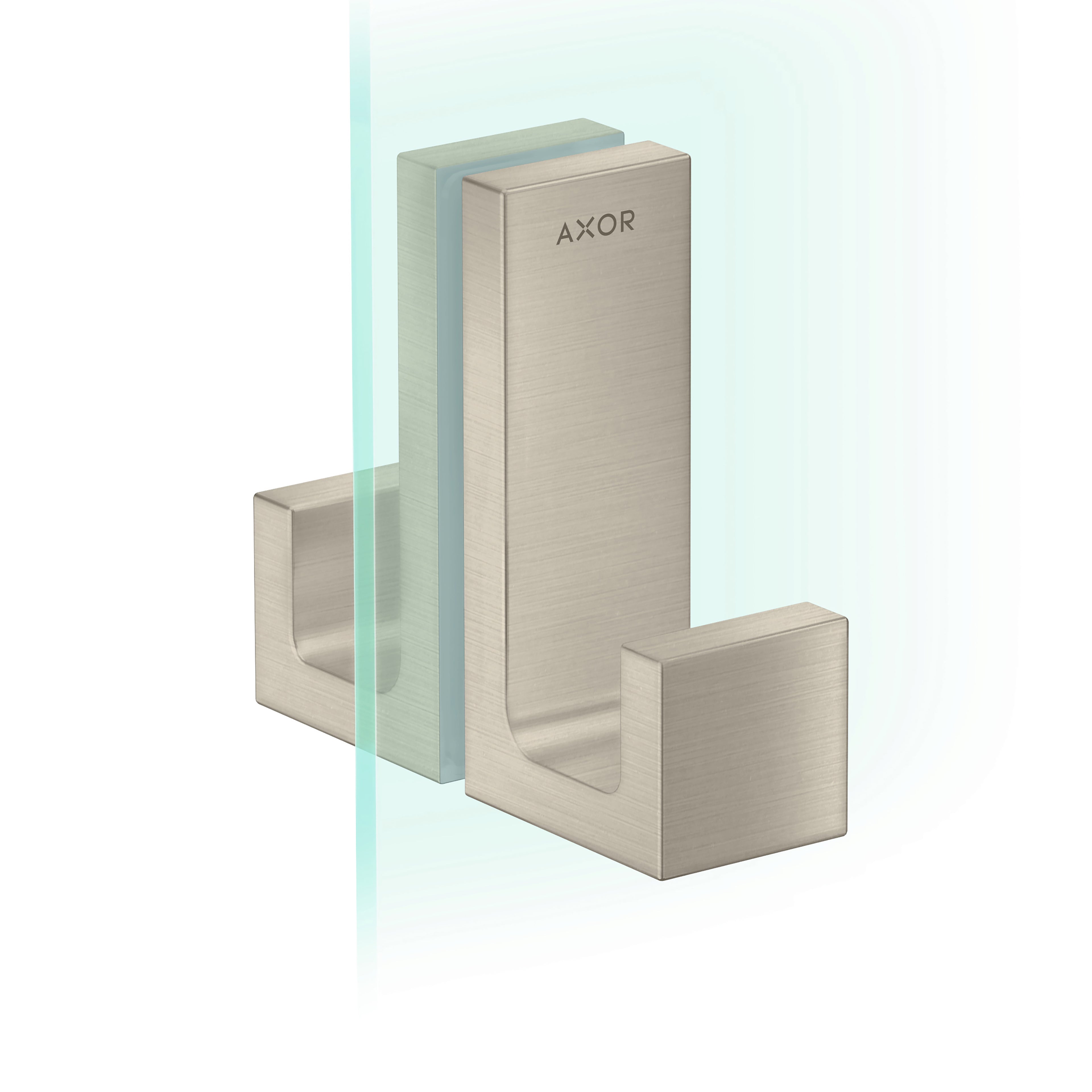 AXOR 42639820 Universal Rectangular Shower Door Handle - Brushed Nickel