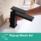 HANSGROHE 73002671 Tecturis E Single-Hole Faucet 80 with Pop-Up Drain, 1.2 GPM - Matte Black