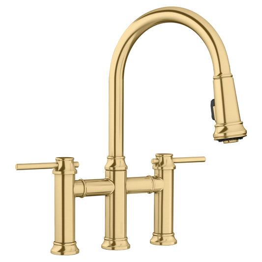 BLANCO 442981 Empressa Empressa Pull-Down Dual-Spray Bridge Faucet - Satin Gold in Satin Gold