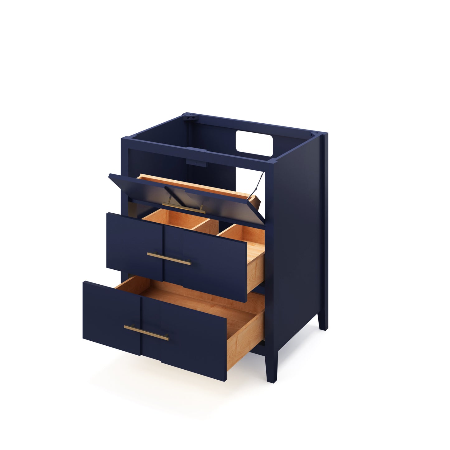 JEFFREY ALEXANDER VKITKAT30BLBOR 30" Hale Blue Katara Vanity, Boulder Cultured Marble Vanity Top, undermount rectangle bowl - Hale Blue