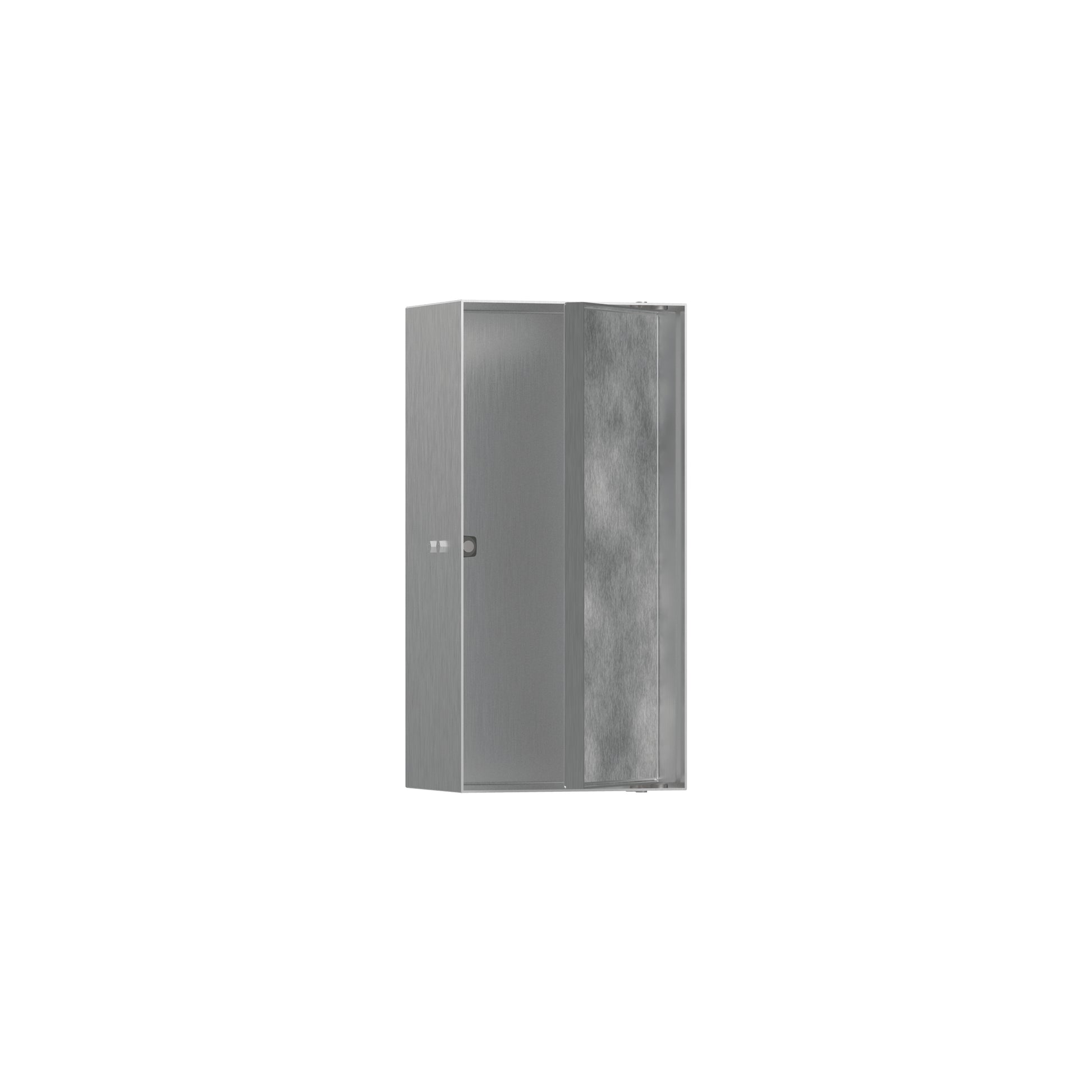 HANSGROHE 56082800 XtraStoris Rock Wall Niche with Tileable Door 12"x 6"x 4" in Brushed Stainless Steel