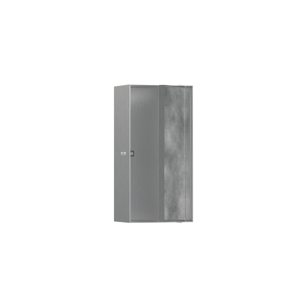 HANSGROHE 56082800 XtraStoris Rock Wall Niche with Tileable Door 12"x 6"x 4" - Brushed Stainless Steel