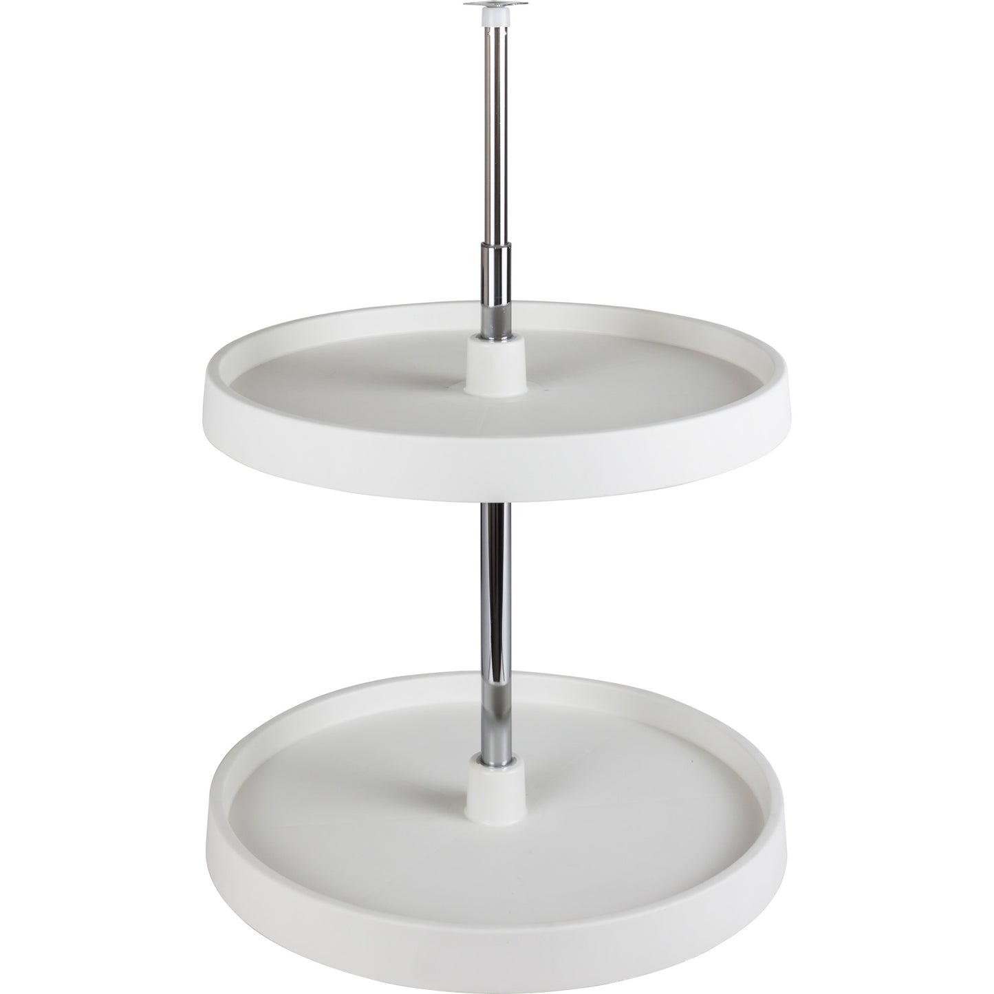 HARDWARE RESOURCES PLSR218 18" Round Two-Shelf Plastic Lazy Susan Set - White