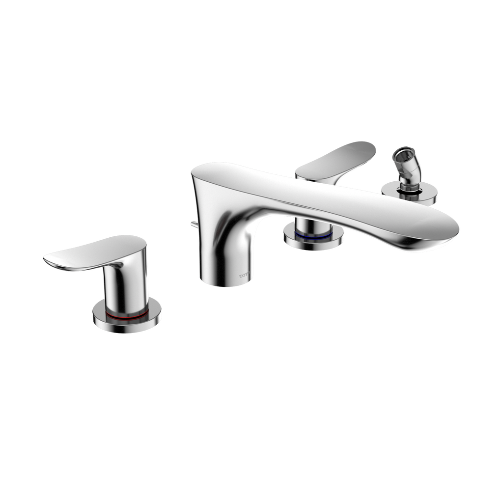TOTO TBG01202U#CP Go Two-Handle Deck-Mount Roman Tub Filler Trim With Handshower - Polished Chrome