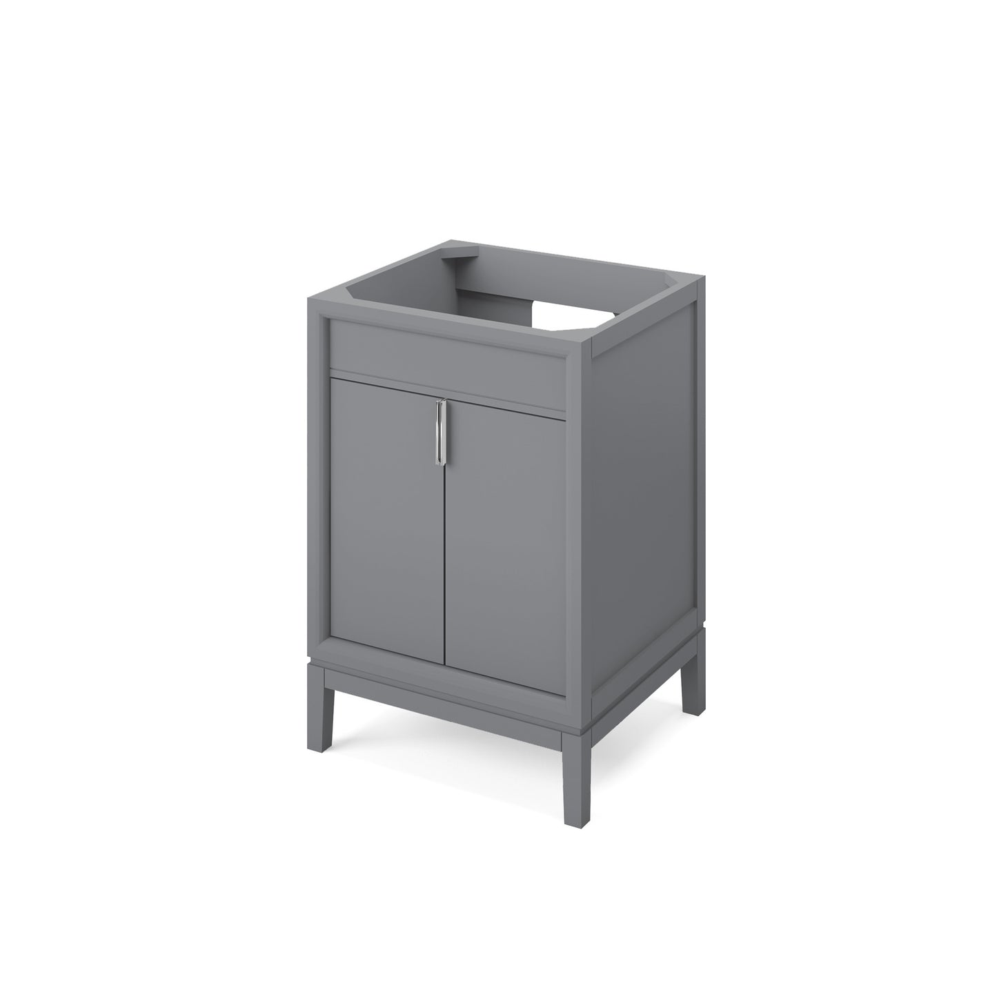 JEFFREY ALEXANDER VKITTHE24GRBOR 24" Grey Theodora Vanity, Boulder Cultured Marble Vanity Top, undermount rectangle bowl - Grey