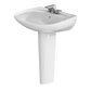 TOTO LPT242.4G#01 Prominence Oval Basin Pedestal Bathroom Sink with CEFIONTECT for 4 inch Center Faucets , Cotton White