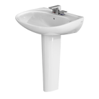 TOTO LPT242.4G#01 Prominence Oval Basin Pedestal Bathroom Sink With Cefiontect For 4 Inch Center Faucets - Cotton White