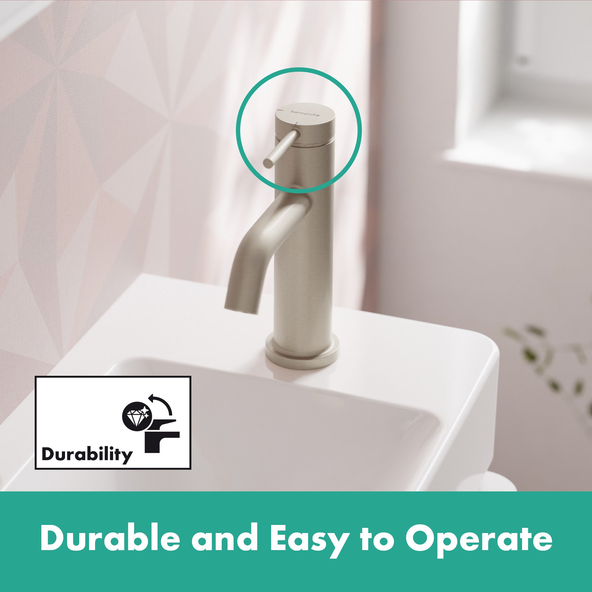 HANSGROHE 73302821 Tecturis S Single-Hole Faucet 80 with Pop-Up Drain, 1.2 GPM - Brushed Nickel