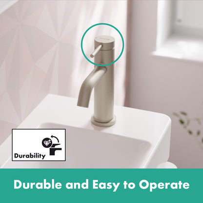 HANSGROHE 73302821 Tecturis S Single-Hole Faucet 80 with Pop-Up Drain, 1.2 GPM - Brushed Nickel
