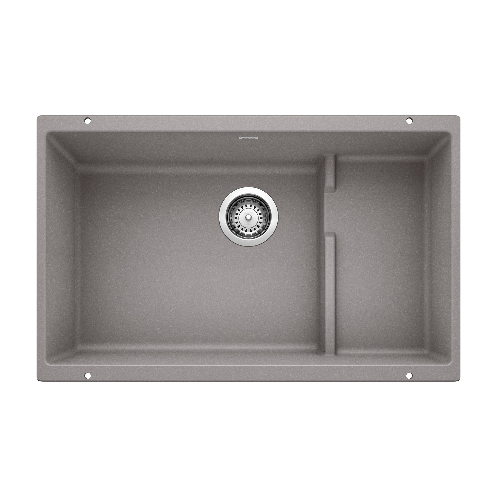 BLANCO 519452 Precis Precis Cascade SILGRANIT 29" Single Bowl Undermount Kitchen Sink with Colander - Metallic Gray in Metallic Gray